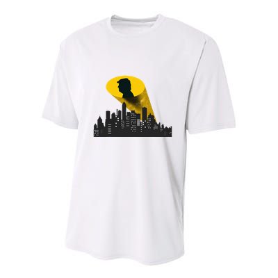 Trump Signal Calling A Super Hero Youth Performance Sprint T-Shirt