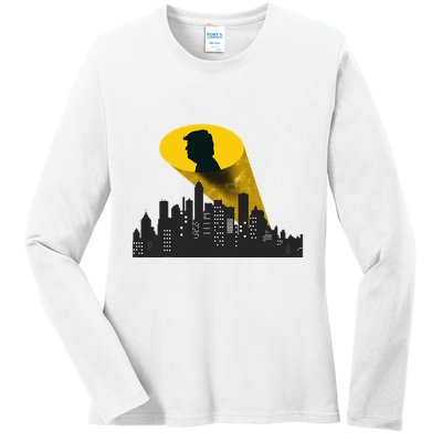 Trump Signal Calling A Super Hero Ladies Long Sleeve Shirt