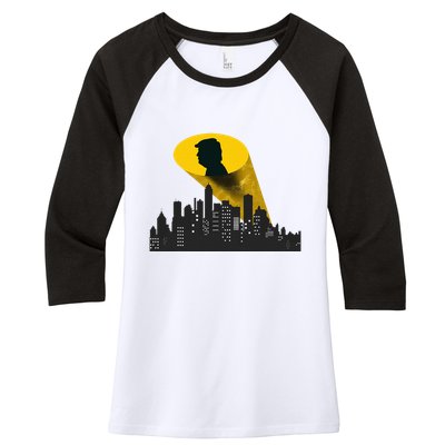 Trump Signal Calling A Super Hero Women's Tri-Blend 3/4-Sleeve Raglan Shirt