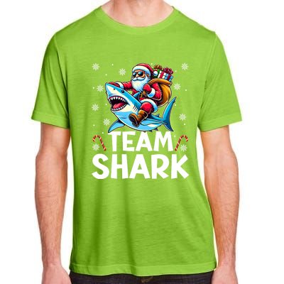 Team Shark Christmas Funnylights Santa Hat Snowflakes Xmas Great Gift Adult ChromaSoft Performance T-Shirt