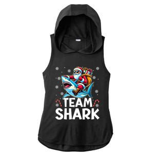 Team Shark Christmas Funnylights Santa Hat Snowflakes Xmas Great Gift Ladies PosiCharge Tri-Blend Wicking Draft Hoodie Tank