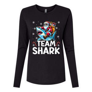 Team Shark Christmas Funnylights Santa Hat Snowflakes Xmas Great Gift Womens Cotton Relaxed Long Sleeve T-Shirt