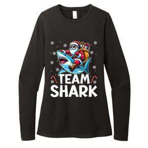 Team Shark Christmas Funnylights Santa Hat Snowflakes Xmas Great Gift Womens CVC Long Sleeve Shirt