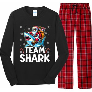 Team Shark Christmas Funnylights Santa Hat Snowflakes Xmas Great Gift Long Sleeve Pajama Set