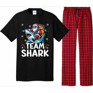 Team Shark Christmas Funnylights Santa Hat Snowflakes Xmas Great Gift Pajama Set