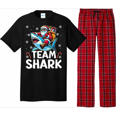 Team Shark Christmas Funnylights Santa Hat Snowflakes Xmas Great Gift Pajama Set