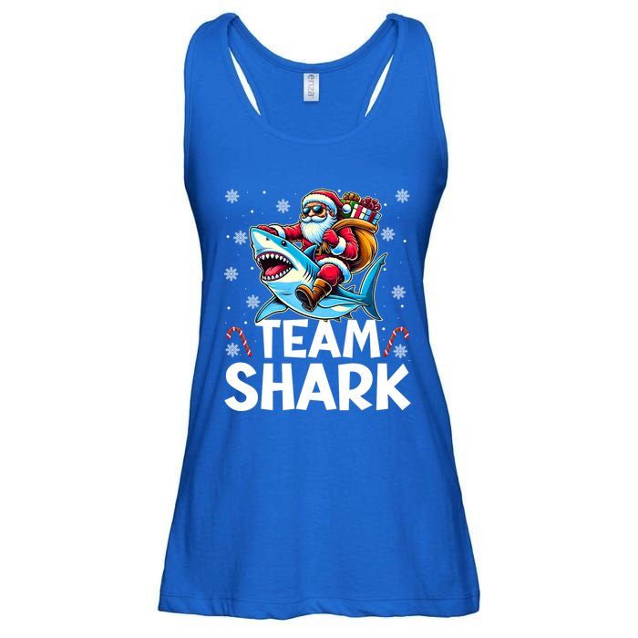 Team Shark Christmas Funnylights Santa Hat Snowflakes Xmas Great Gift Ladies Essential Flowy Tank