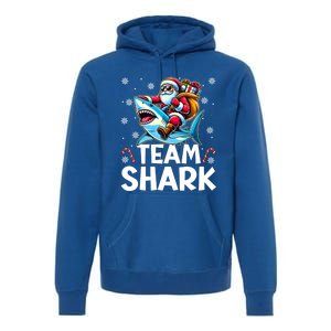 Team Shark Christmas Funnylights Santa Hat Snowflakes Xmas Great Gift Premium Hoodie