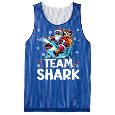 Team Shark Christmas Funnylights Santa Hat Snowflakes Xmas Great Gift Mesh Reversible Basketball Jersey Tank