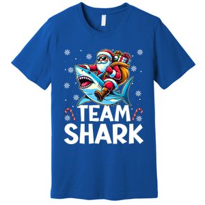 Team Shark Christmas Funnylights Santa Hat Snowflakes Xmas Great Gift Premium T-Shirt