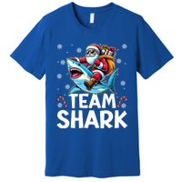 Team Shark Christmas Funnylights Santa Hat Snowflakes Xmas Great Gift Premium T-Shirt