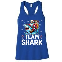 Team Shark Christmas Funnylights Santa Hat Snowflakes Xmas Great Gift Women's Racerback Tank