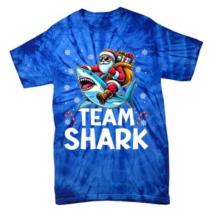 Team Shark Christmas Funnylights Santa Hat Snowflakes Xmas Great Gift Tie-Dye T-Shirt