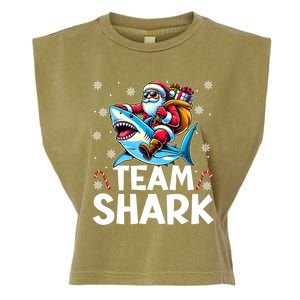 Team Shark Christmas Funnylights Santa Hat Snowflakes Xmas Great Gift Garment-Dyed Women's Muscle Tee