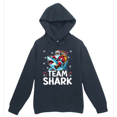 Team Shark Christmas Funnylights Santa Hat Snowflakes Xmas Great Gift Urban Pullover Hoodie