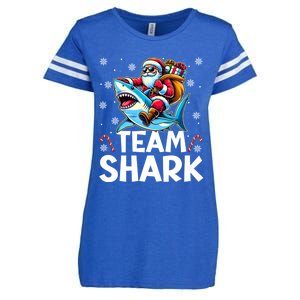 Team Shark Christmas Funnylights Santa Hat Snowflakes Xmas Great Gift Enza Ladies Jersey Football T-Shirt