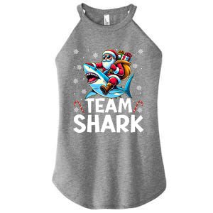 Team Shark Christmas Funnylights Santa Hat Snowflakes Xmas Great Gift Women's Perfect Tri Rocker Tank