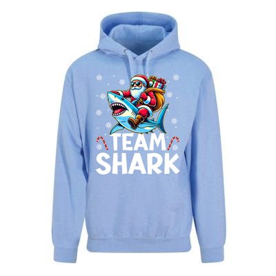 Team Shark Christmas Funnylights Santa Hat Snowflakes Xmas Great Gift Unisex Surf Hoodie