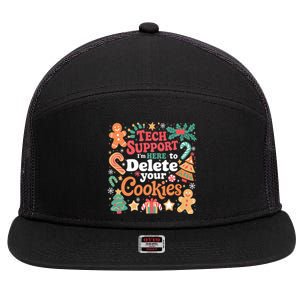 Tech Support Christmas Cookies 7 Panel Mesh Trucker Snapback Hat