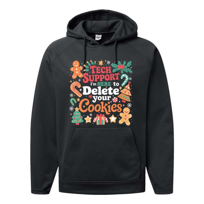 Tech Support Christmas Cookies Performance Fleece Hoodie