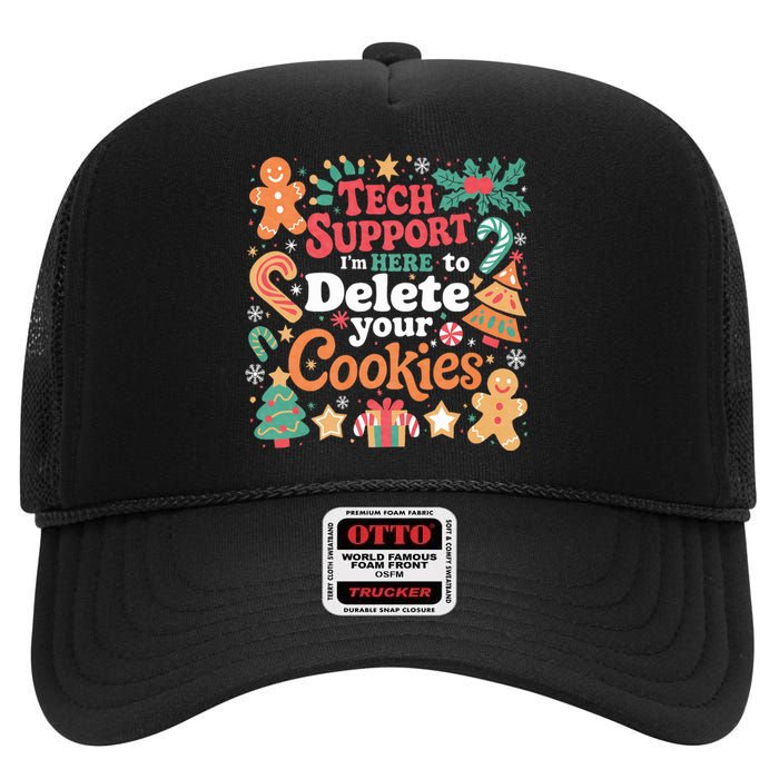 Tech Support Christmas Cookies High Crown Mesh Back Trucker Hat