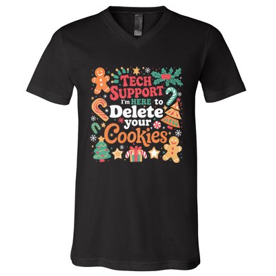 Tech Support Christmas Cookies V-Neck T-Shirt