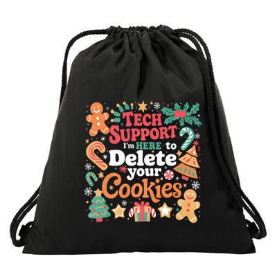 Tech Support Christmas Cookies Drawstring Bag