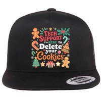 Tech Support Christmas Cookies Flat Bill Trucker Hat