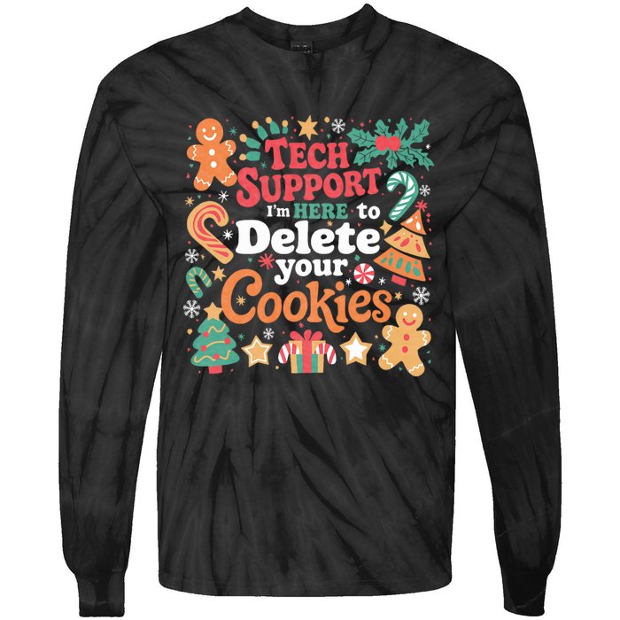 Tech Support Christmas Cookies Tie-Dye Long Sleeve Shirt