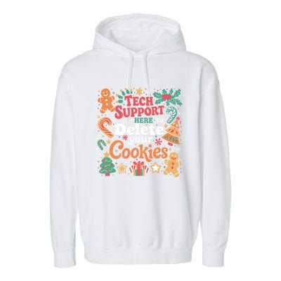 Tech Support Christmas Cookies Garment-Dyed Fleece Hoodie