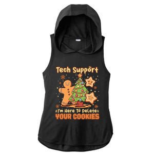 Tech Support Christmas Cookies Ladies PosiCharge Tri-Blend Wicking Draft Hoodie Tank