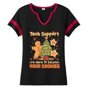 Tech Support Christmas Cookies Ladies Halftime Notch Neck Tee