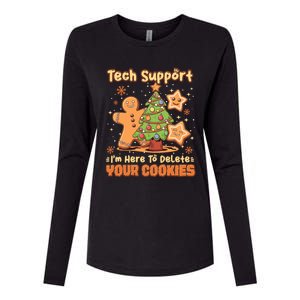 Tech Support Christmas Cookies Womens Cotton Relaxed Long Sleeve T-Shirt