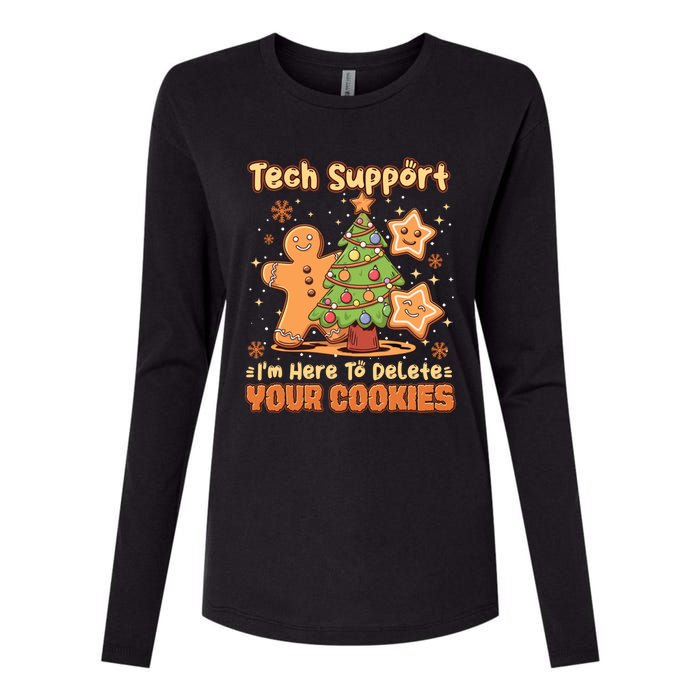 Tech Support Christmas Cookies Womens Cotton Relaxed Long Sleeve T-Shirt