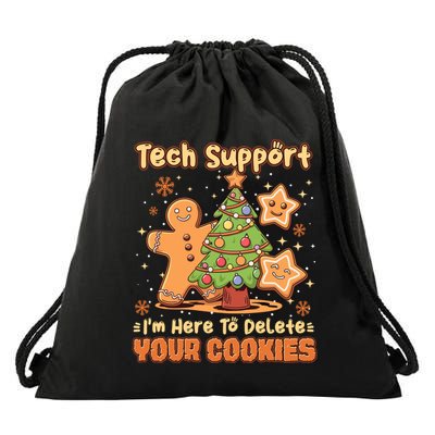 Tech Support Christmas Cookies Drawstring Bag