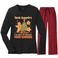 Tech Support Christmas Cookies Women's Long Sleeve Flannel Pajama Set 