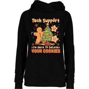 Tech Support Christmas Cookies Womens Funnel Neck Pullover Hood