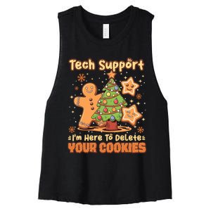 Tech Support Christmas Cookies Women's Racerback Cropped Tank