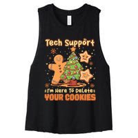 Tech Support Christmas Cookies Women's Racerback Cropped Tank