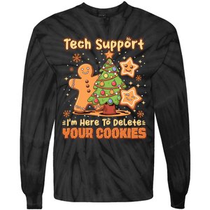 Tech Support Christmas Cookies Tie-Dye Long Sleeve Shirt