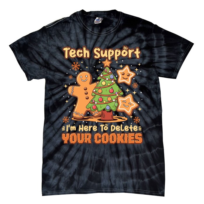 Tech Support Christmas Cookies Tie-Dye T-Shirt