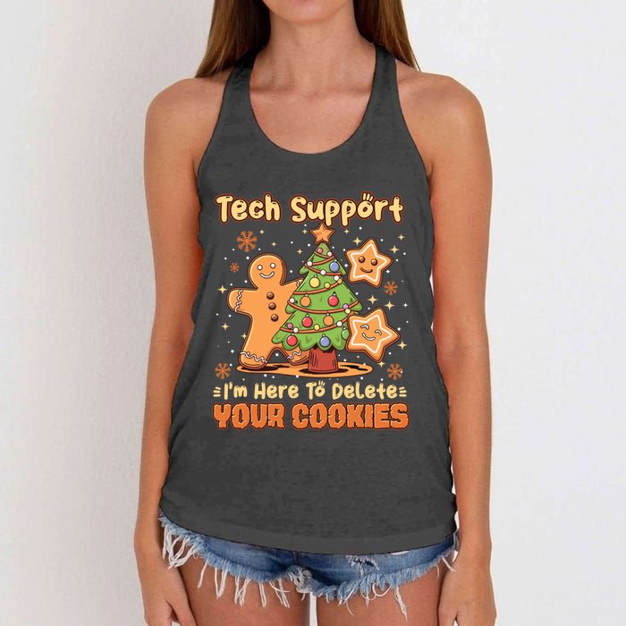 Tech Support Christmas Cookies Women's Knotted Racerback Tank