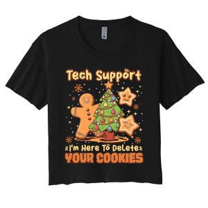 Tech Support Christmas Cookies Women's Crop Top Tee