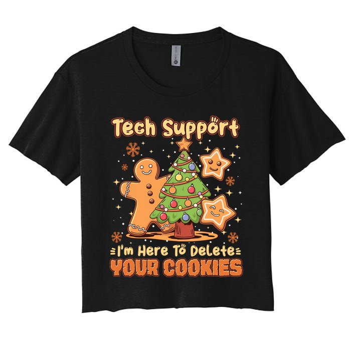 Tech Support Christmas Cookies Women's Crop Top Tee