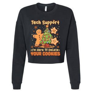 Tech Support Christmas Cookies Cropped Pullover Crew