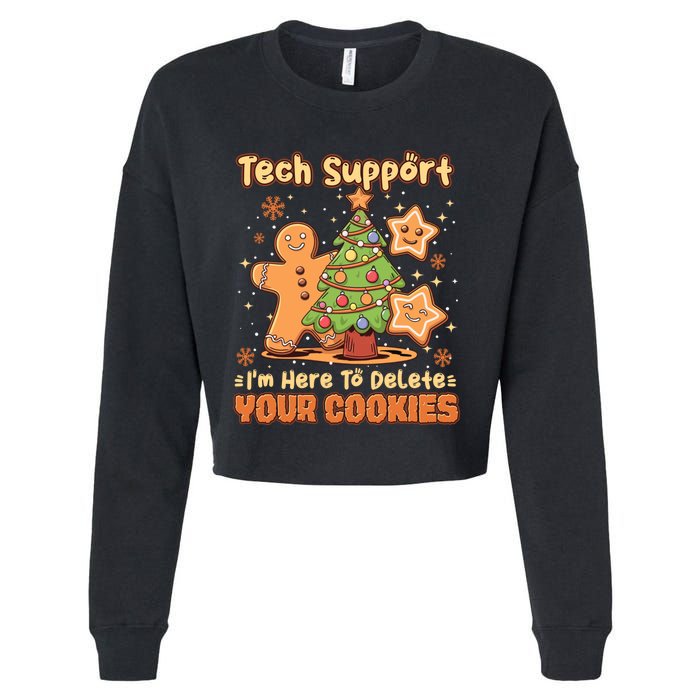 Tech Support Christmas Cookies Cropped Pullover Crew