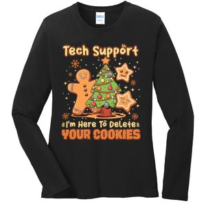 Tech Support Christmas Cookies Ladies Long Sleeve Shirt