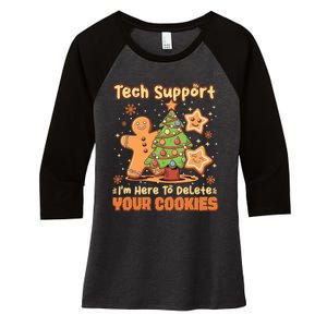 Tech Support Christmas Cookies Women's Tri-Blend 3/4-Sleeve Raglan Shirt