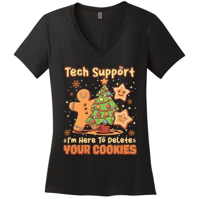 Tech Support Christmas Cookies Women's V-Neck T-Shirt