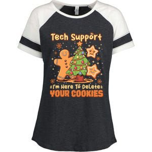 Tech Support Christmas Cookies Enza Ladies Jersey Colorblock Tee